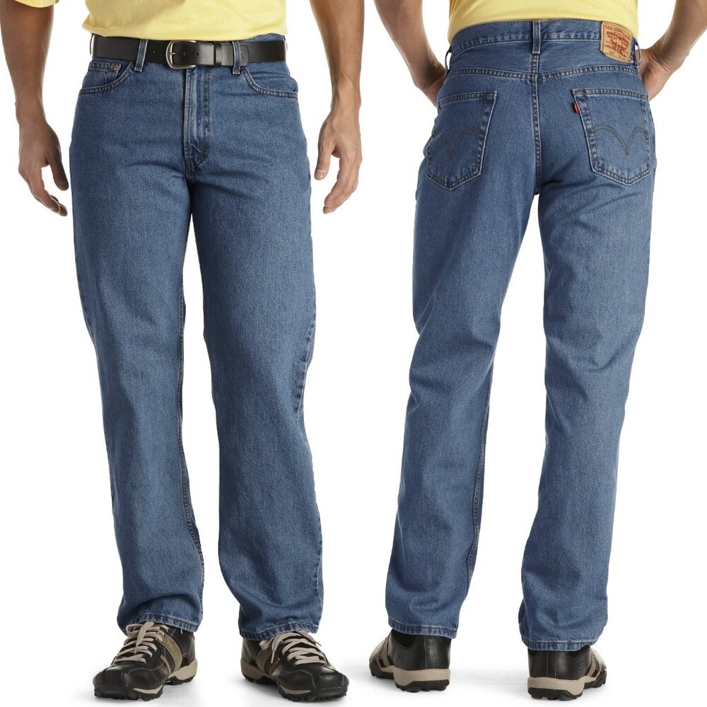 New! Levi's 550 Relaxed Fit 100% Cotton Blue Jeans 54x30